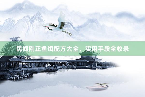 民间刚正鱼饵配方大全，实用手段全收录